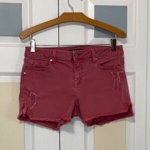 Level 99 Rose Pink Distressed Raw Hem Denim Shorts JA1451 Womens 29